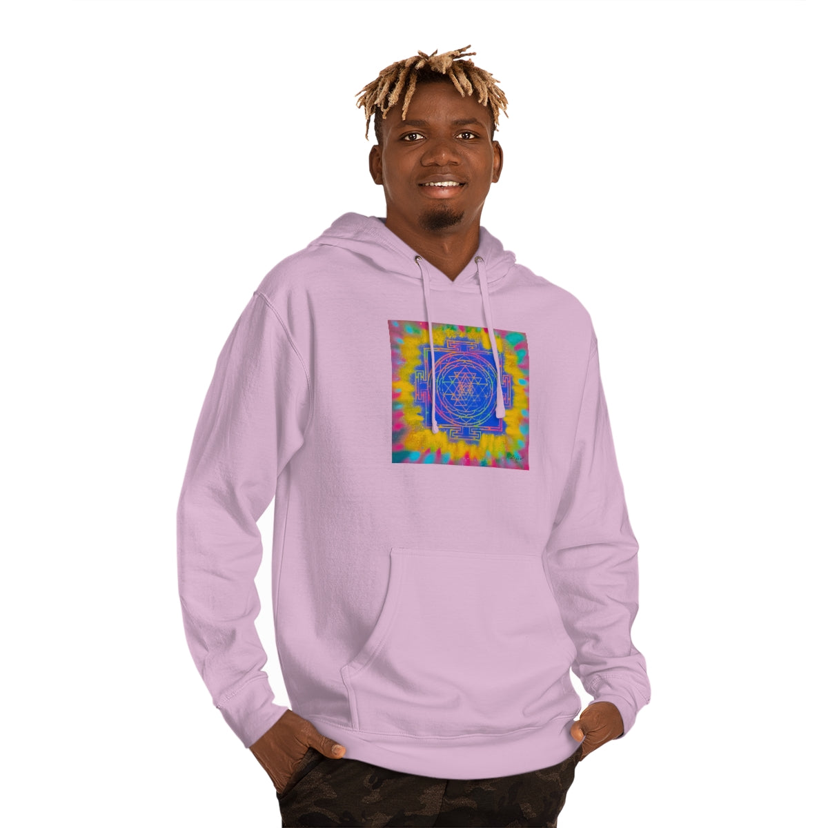 Colorful Shri Yantra Hooded Sweatshirt