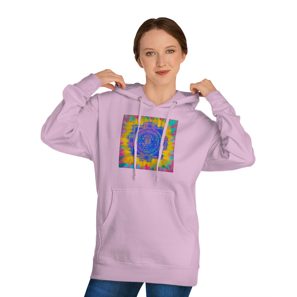 Colorful Shri Yantra Hooded Sweatshirt