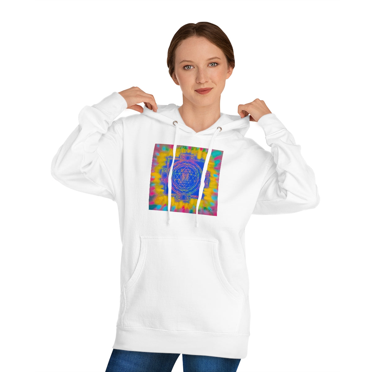 Colorful Shri Yantra Hooded Sweatshirt