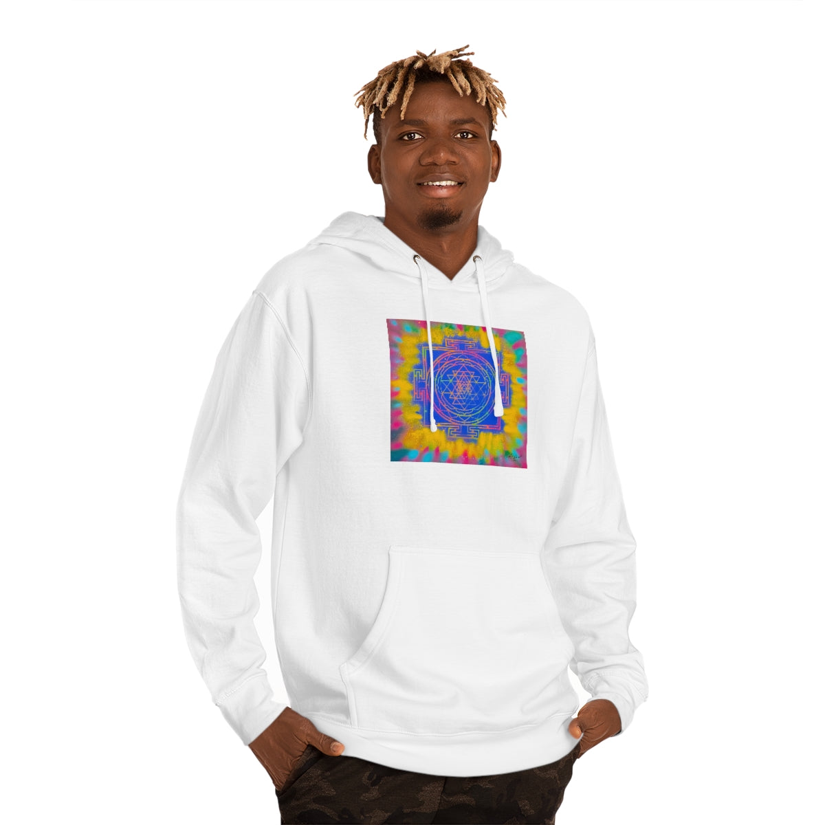 Colorful Shri Yantra Hooded Sweatshirt